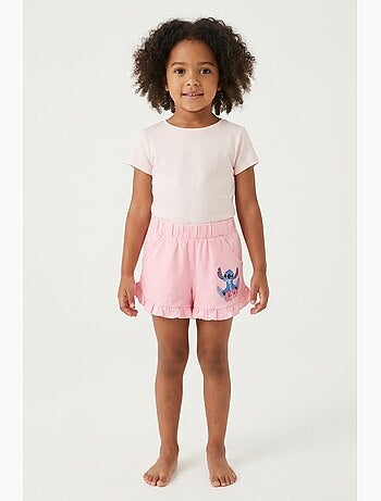 Calções lilo & stitch rosa menina | licença oficial