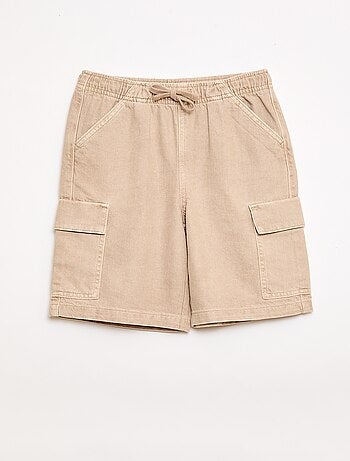 Calções lisos com cordão em algodão