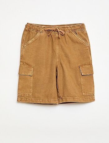 Calções lisos com cordão em algodão