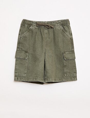 Calções lisos com cordão em algodão