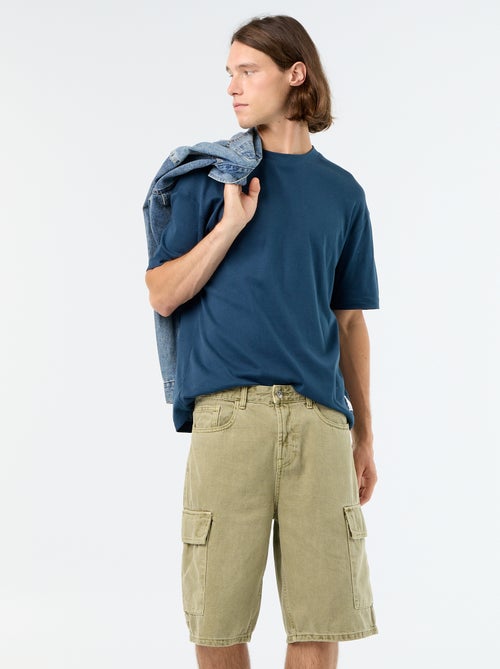 Calções lisos com vários bolsos - Kiabi Calções lisos com vários bolsos - Kiabi