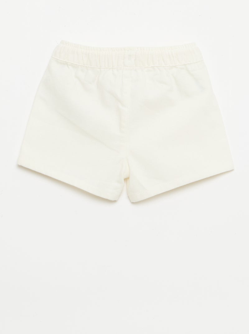 Calções lisos de ganga Branco - Kiabi
