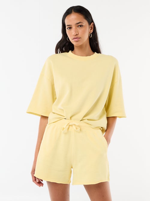 Calções lisos em French Terry - Kiabi