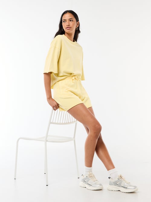 Calções lisos em French Terry - Kiabi