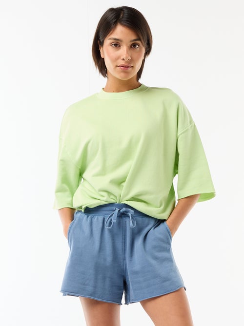 Calções lisos em French Terry - Kiabi