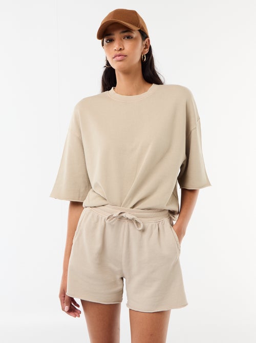 Calções lisos em French Terry - Kiabi