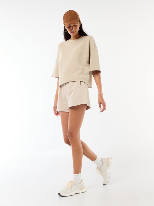 Calções lisos em French Terry - Kiabi