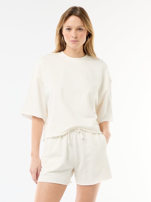 Calções lisos em French Terry - Kiabi