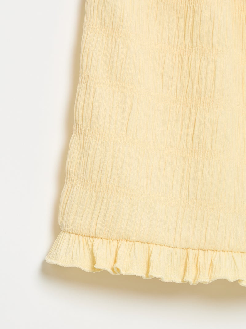 Calções lisos em malha gofrada Amarelo - Kiabi