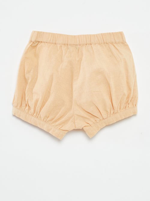 Calções lisos em mistura de linho - Kiabi