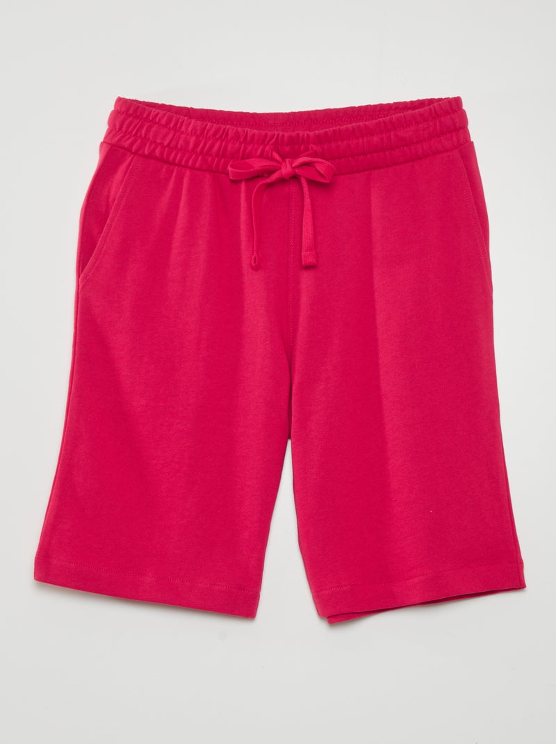 Calções lisos em moletão ROSA - Kiabi