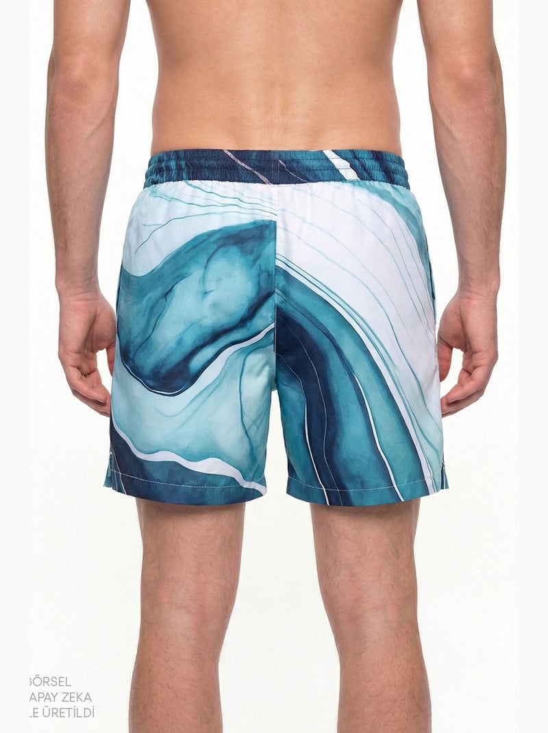 Calções marble de homem penti Azul-ultramar - Kiabi