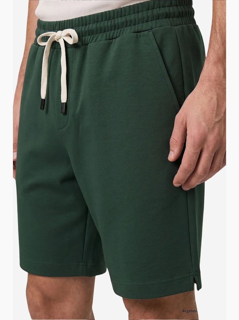 Calções masculinos de poliéster-elastano tommy Verde escuro - Kiabi