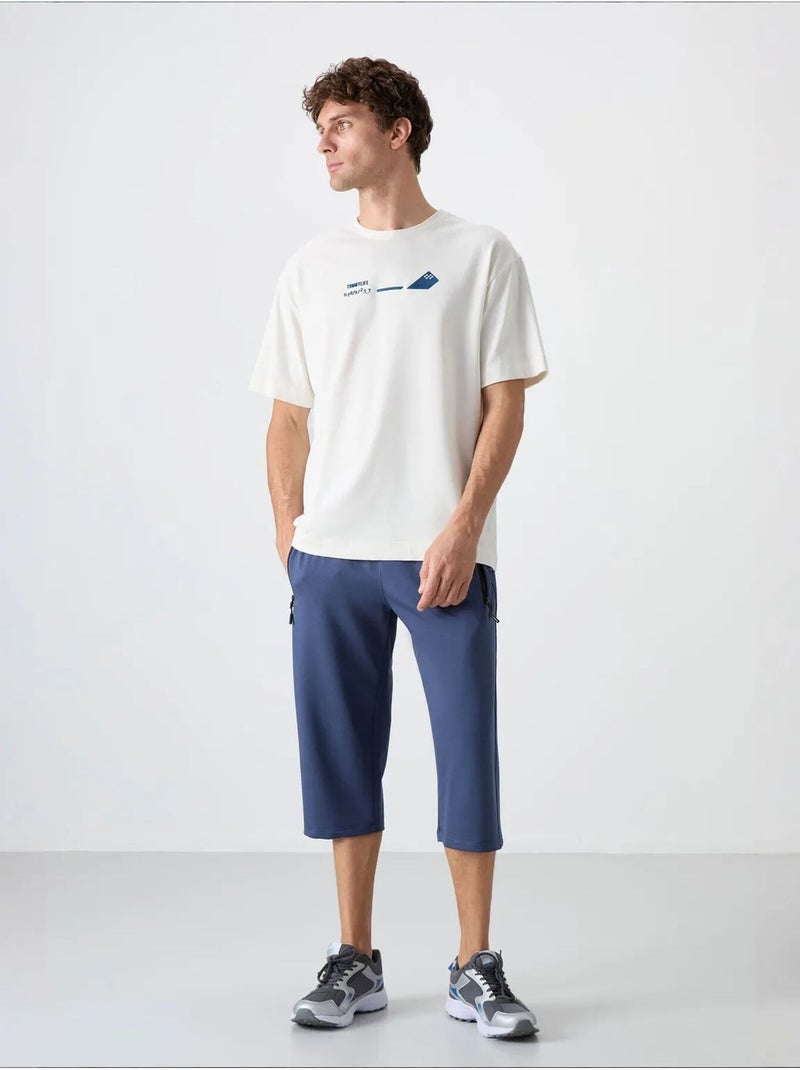 Calções masculinos em mistura de algodão tommy Azul - Kiabi