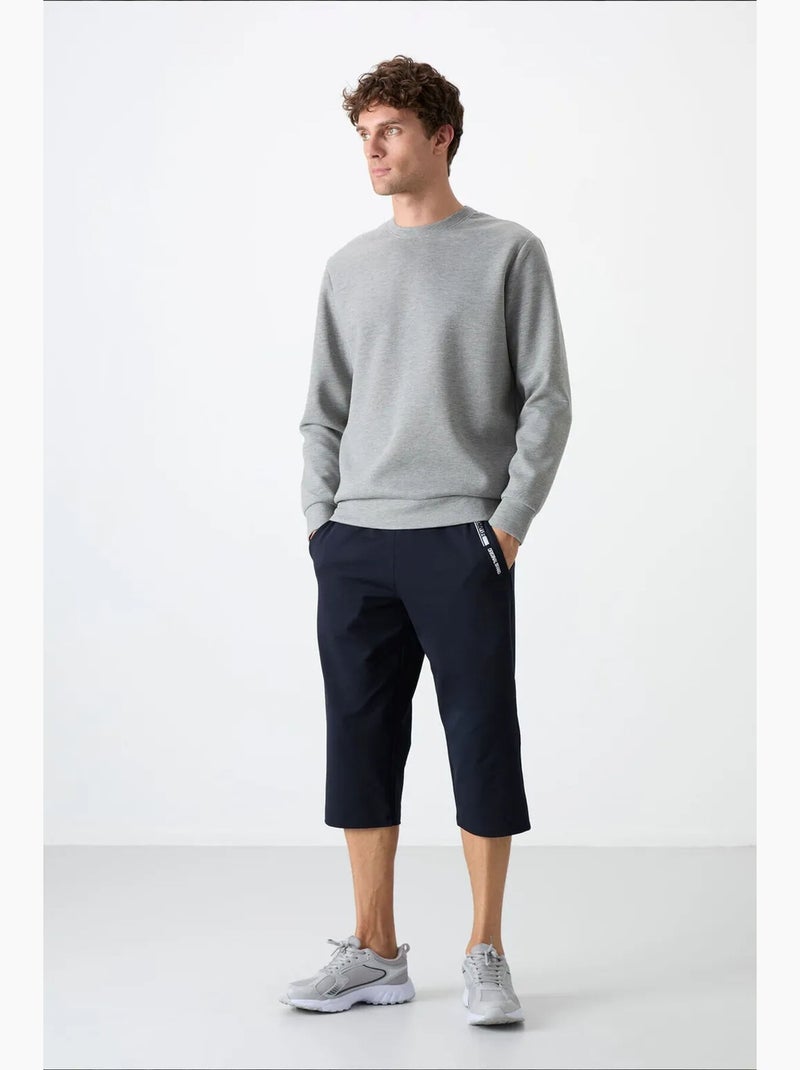 Calções masculinos em mistura de algodão tommy Azul-marinho - Kiabi