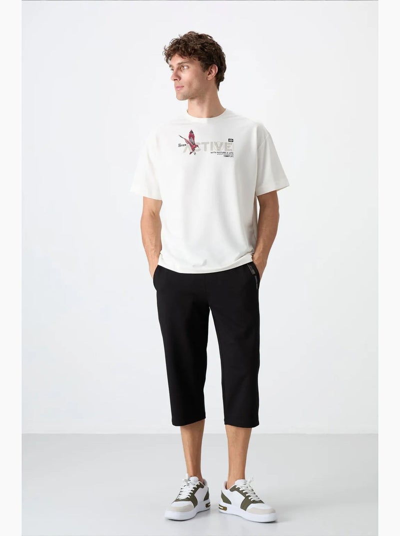 Calções masculinos em mistura de algodão tommy Cinza-preto - Kiabi
