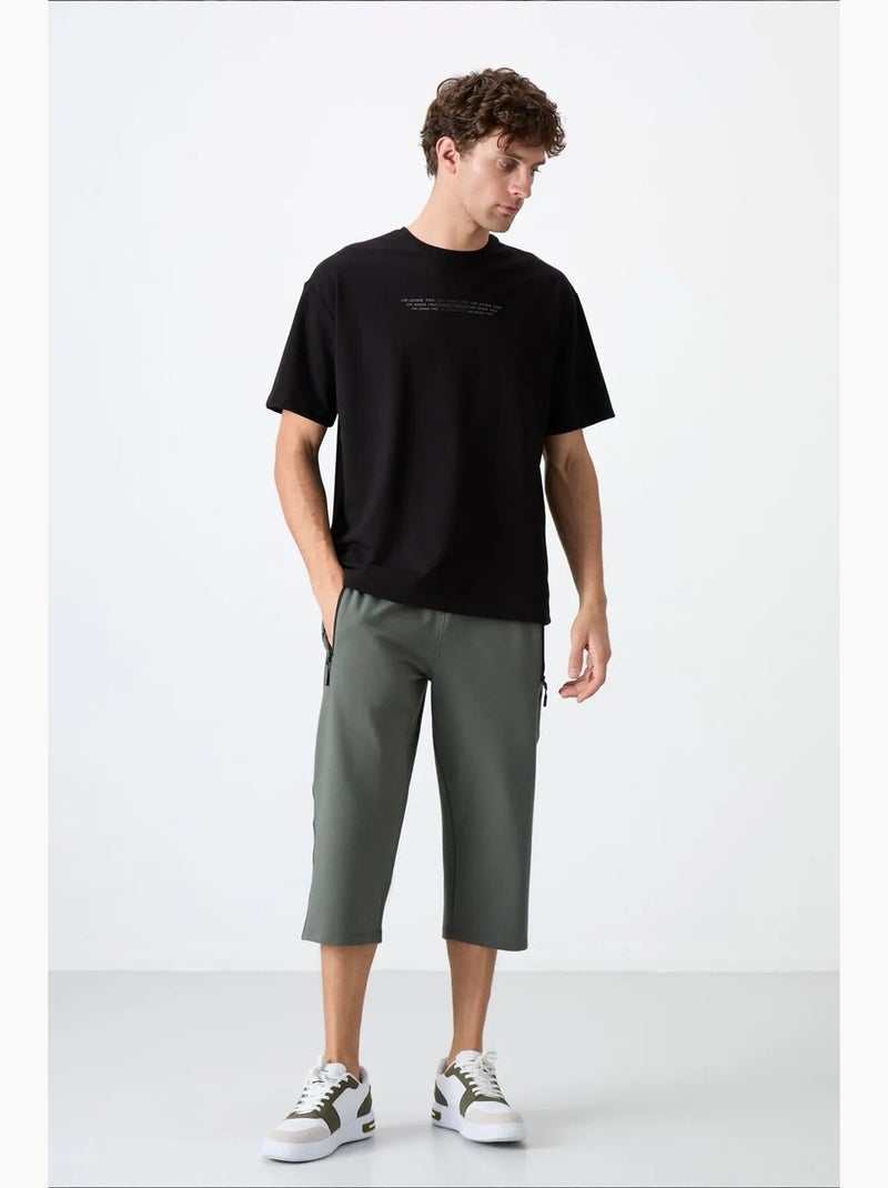 Calções masculinos em mistura de algodão tommy Cinza-preto - Kiabi