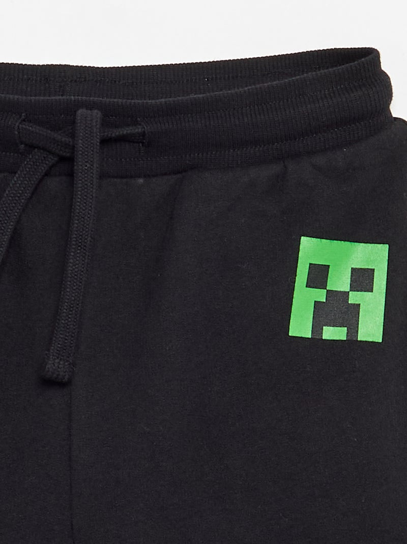 Calções 'Minecraft' em moletão não cardado Preto - Kiabi