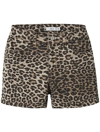 Calções Name It Frose com Padrão Leopardo para Menina