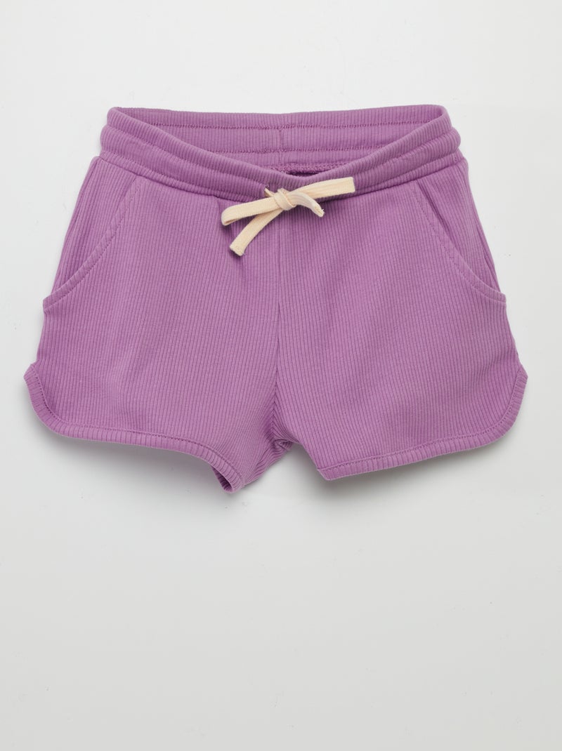Calções nervurados com atilhos para apertar VIOLETA - Kiabi