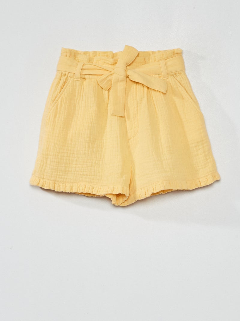 Calções paperbag AMARELO - Kiabi