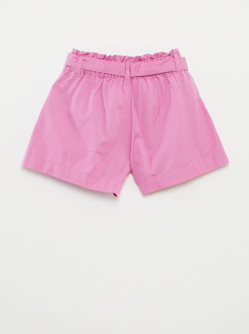 Calções paperbag com cinto - Kiabi