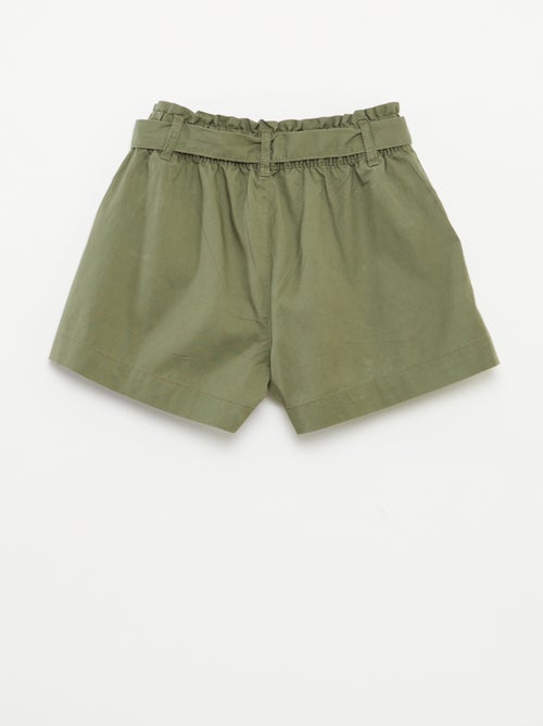 Calções paperbag com cinto - Kiabi