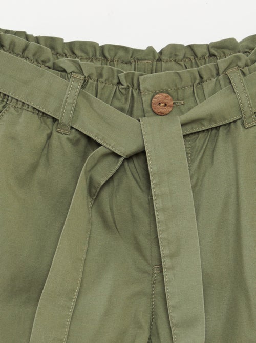 Calções paperbag com cinto - Kiabi