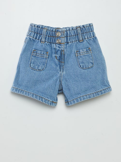 Calções paperbag de ganga - Kiabi