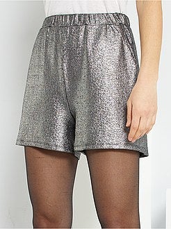 Calções prateados em lurex - Kiabi