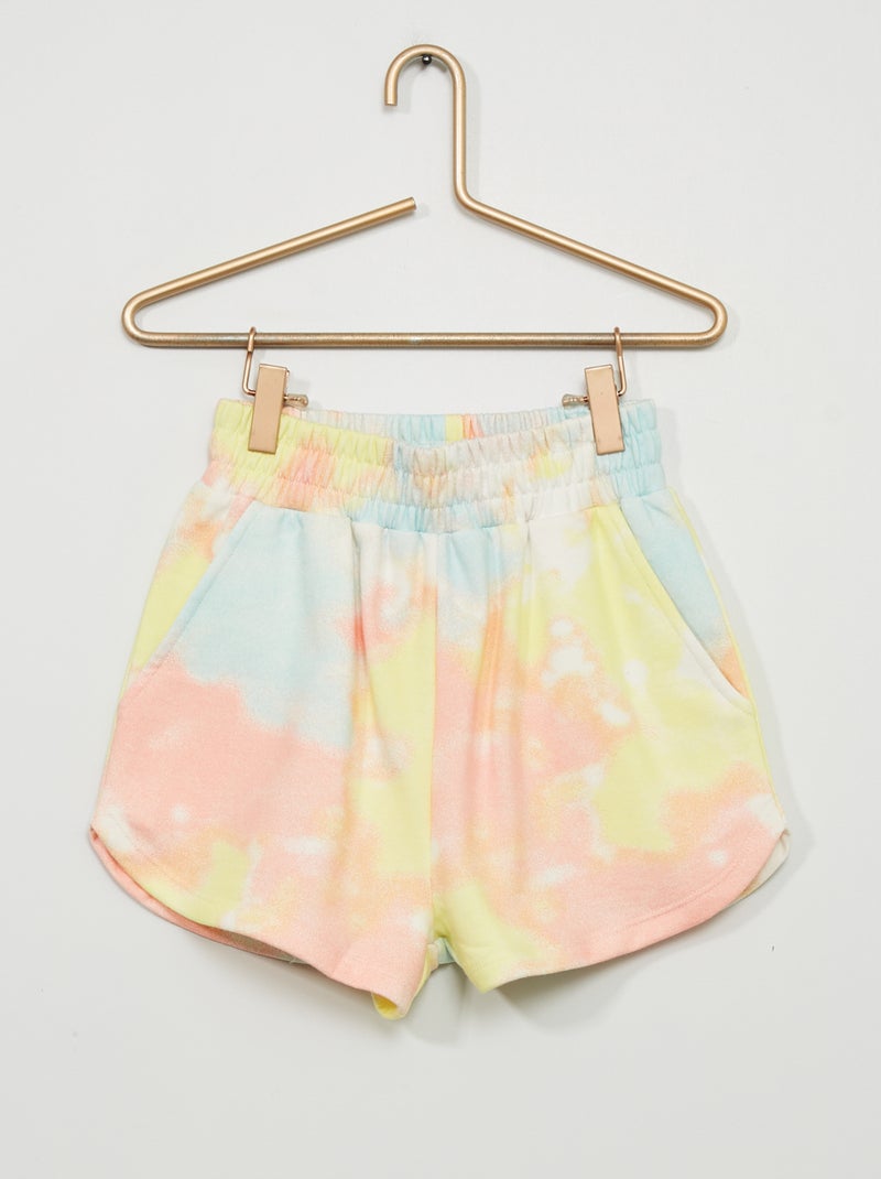 Calções tie and dye em moletão ROSA - Kiabi