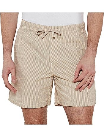 Calções tommy jeans seersucker bege para homem