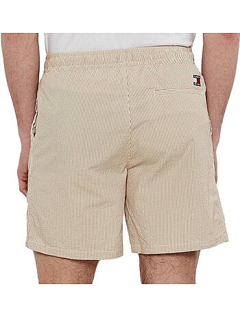 Calções tommy jeans seersucker bege para homem
