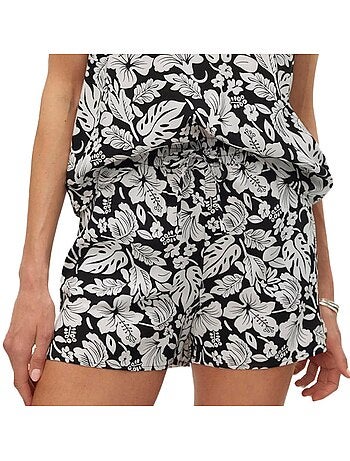 Calções de Mulher Vero Moda Easy Joy com Padrão Bege/Verde