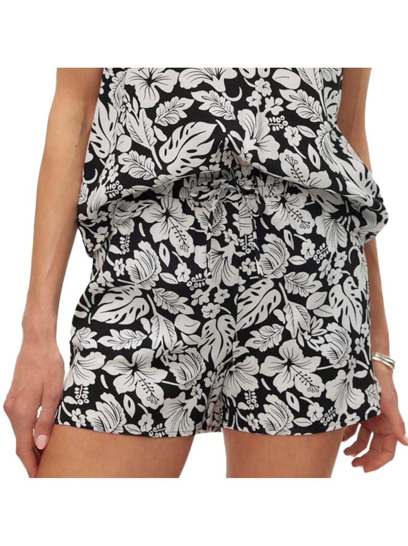 Calções Vero Moda Easy Joy com Padrão para Mulher Preto Branco - Kiabi