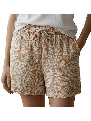 Calções Vero Moda Nethe Laranja/Crú para Mulher