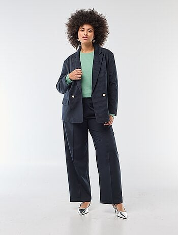 Calções wide leg com cintura subida