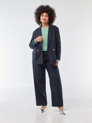 Calções wide leg com cintura subida