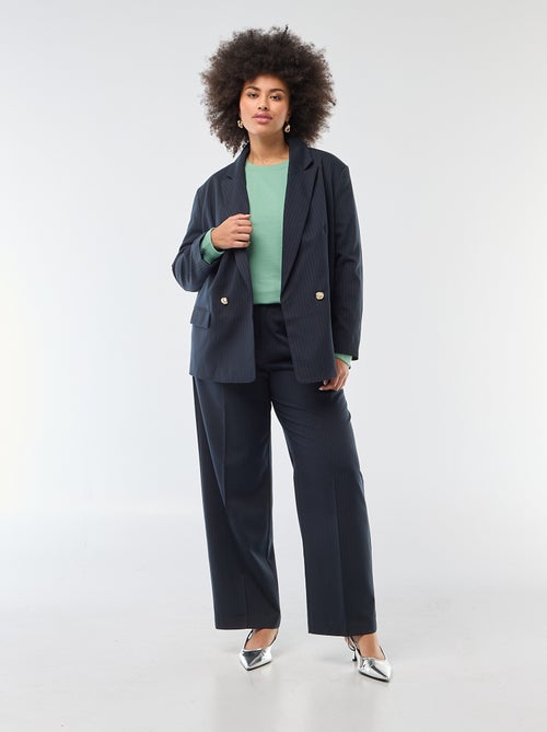 Calções wide leg com cintura subida - Kiabi