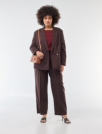 Calções wide leg com cintura subida