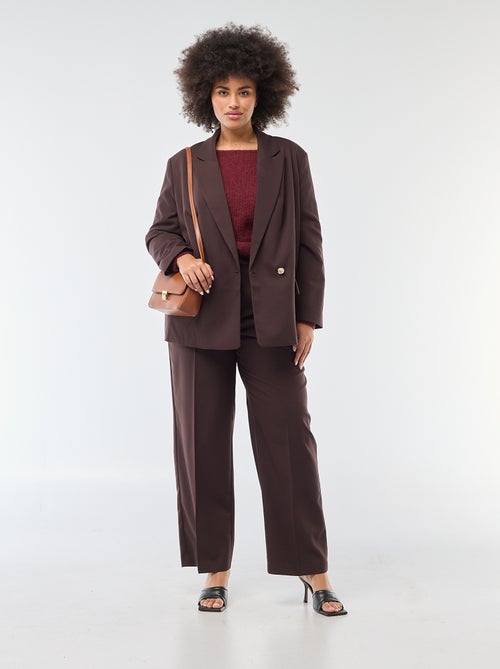 Calções wide leg com cintura subida - Kiabi