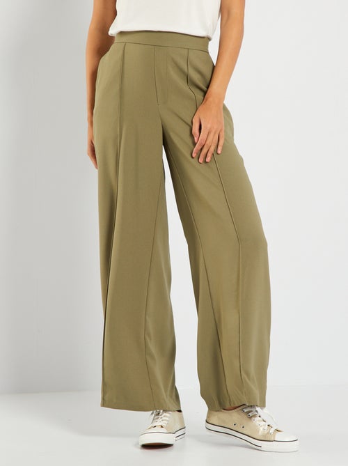 Calções wide leg com cintura subida - Kiabi
