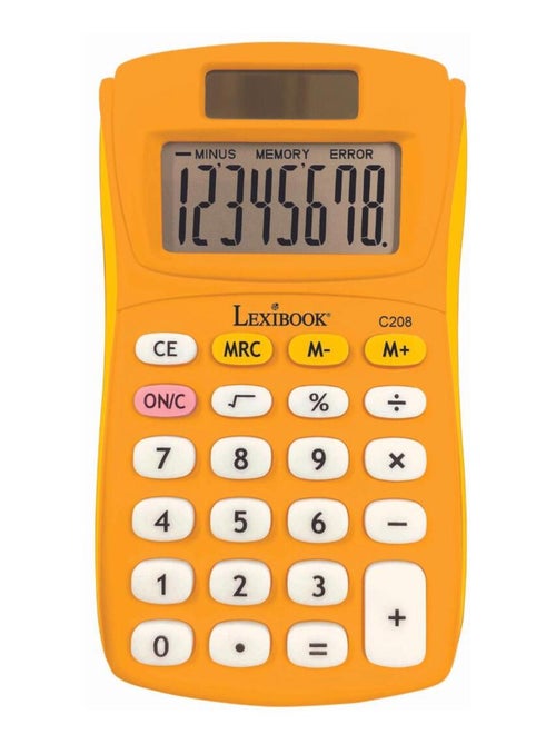 Calculadora de bolso amarela de 8 dígitos com acabamento em borracha - Kiabi