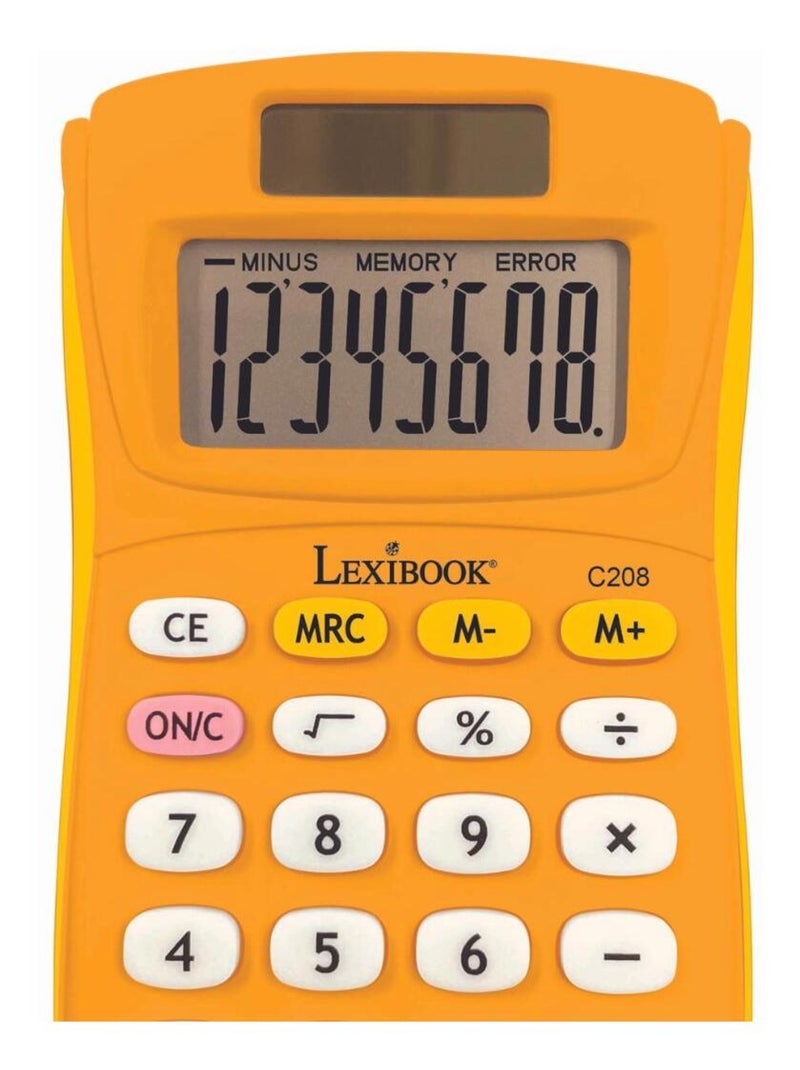 Calculadora de bolso amarela de 8 dígitos com acabamento em borracha Amarelo - Kiabi