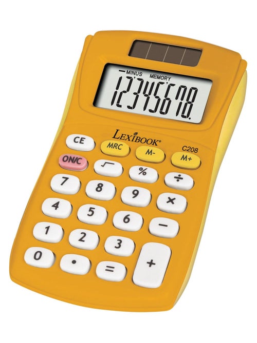 Calculadora de bolso amarela de 8 dígitos com acabamento em borracha - Kiabi