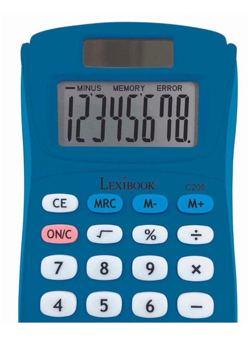 Calculadora de bolso azul de 8 dígitos com acabamento em borracha - Kiabi