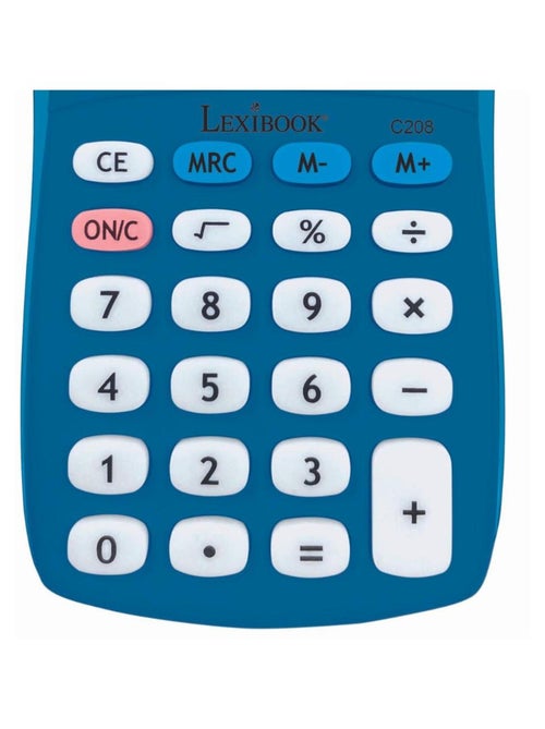 Calculadora de bolso azul de 8 dígitos com acabamento em borracha - Kiabi