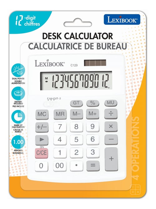 Calculadora de bolso de 12 dígitos com alimentação dupla - Kiabi