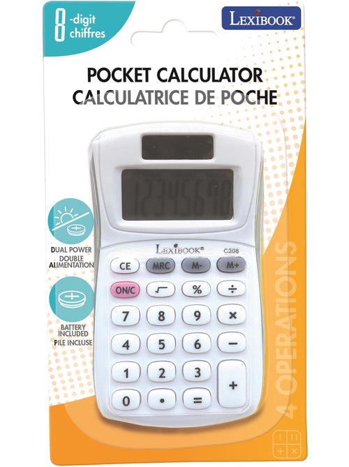 Calculadora de bolso de 8 dígitos com acabamento em borracha - Kiabi