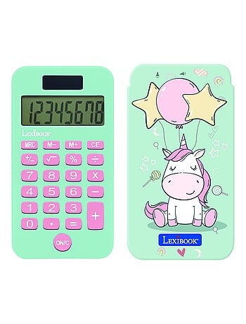 Calculadora de bolso de 8 dígitos unicórnio com capa de proteção